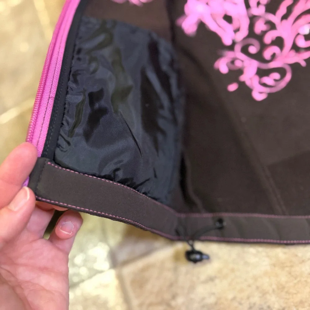 Cowgirl Hardware Girls 2T Black Pink Softshell Jacket Horse Rhinestone Western